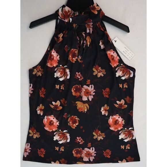 Belldini BK210548 Women Sz XS Black Combo Floral Print Reversible Halter Top $78 - Picture 9 of 13